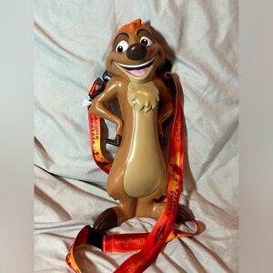 Disney TIMON LION KING Animal Kingdom 25th Anniversary SIPPER BOTTLE With Strap